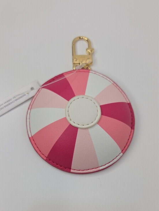 Betsey Johnson Accessories - 💕▪️Betsey Johnson ▪️Round Pink Stripe Keychain Card Holder with Gold Clip